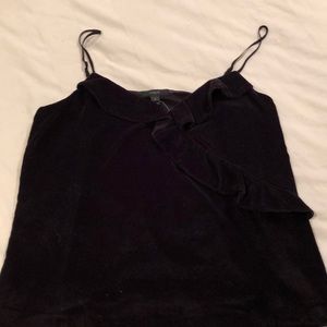 J. Crew black velvet camisole with wrap detail